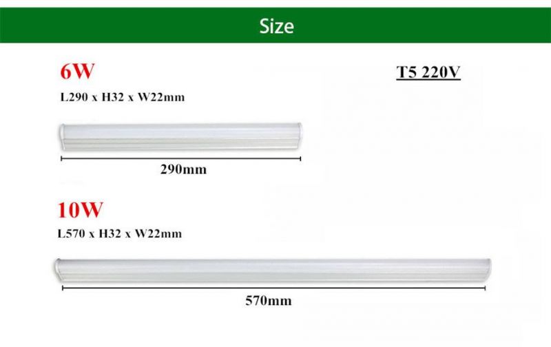LED Tube T5 Light 29cm 57cm 200V-240V LED Fluorescent Tube 2835 T5 LED Lamp 6W 10W Lampara Ampoule Wall Lamps for Home Lighting