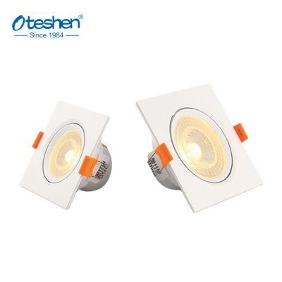 5W Adjustable Angle Reflective Cup Recessed Round SMD COB Chips Indoor LED Downlight