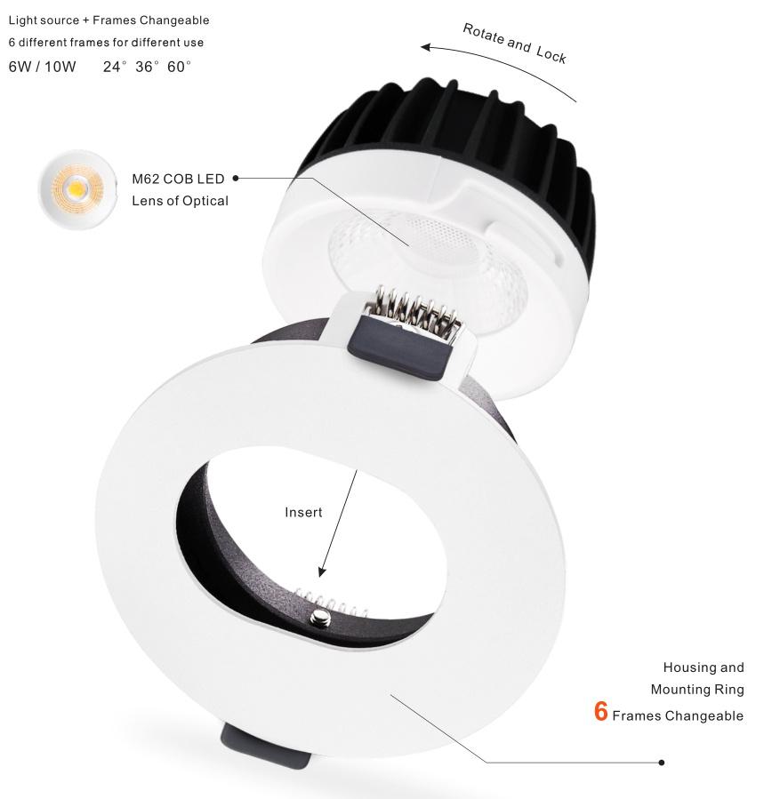 COB LED Downlight Anti-Glare LED Adjustable Down Light Round Downlights Lamps