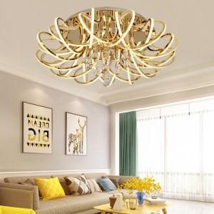 26 Lights 250W K9 Crystal Acrylic Morden Hotel Gold Hanging Deocorative Chandelier for Living Room