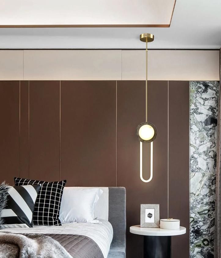 Modern Gold Marble LED Chandelier Pendant Lighting for Hotel Restaurant
