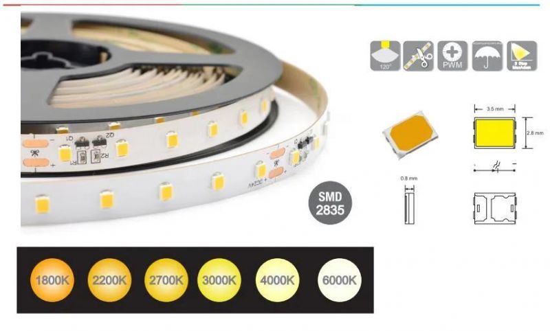 IC Built-in 2835 80LEDs/M High Lumen LED Strip