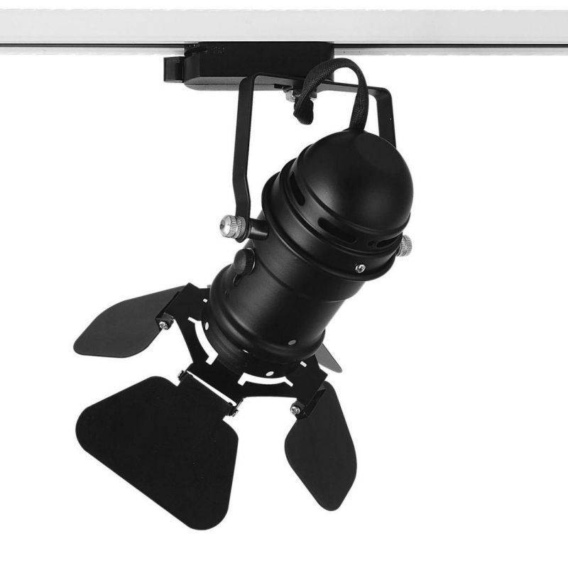 LED Commercial Spotlight Aluminum Ceiling Track Light with Barn Door Flicker-Free GU10 Lighting