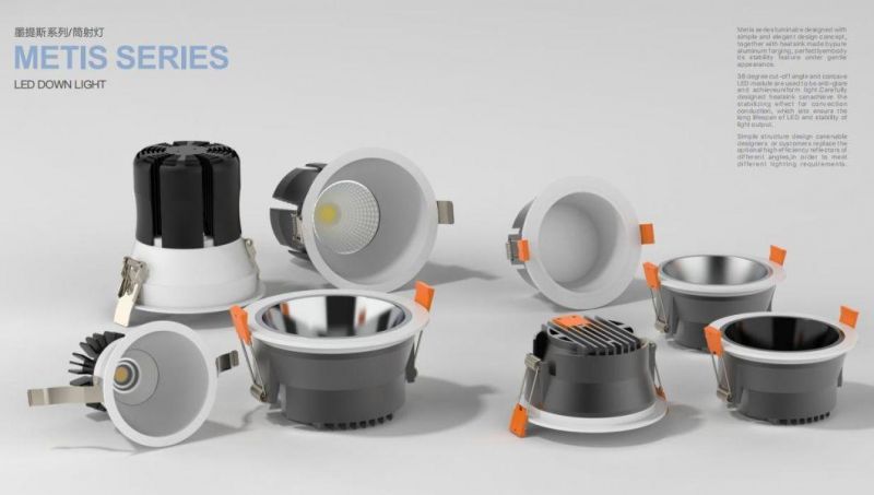 12W PC Cover Recessed General Lighting COB LED Downlight
