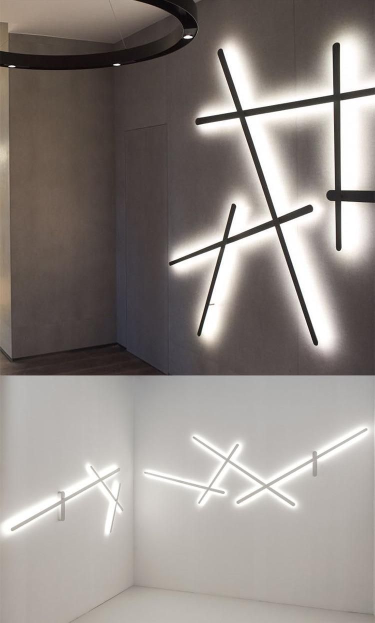 LED Minimalist Postmodern Background Light Irregular Wall Light Italian Design Line Wall Light