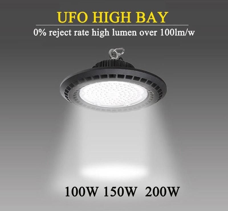 Wholesale IP65 100W 150W 200W Highbay Lighting for Industrial Warehouse Workshop UFO LED High Bay Light