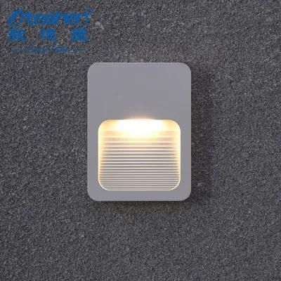 2W Waterproof IP65 LED Step Light PC Surface Mount Square Staircase LED Corner Light Indoor Outdoor Wall Stair Lamp Footlight