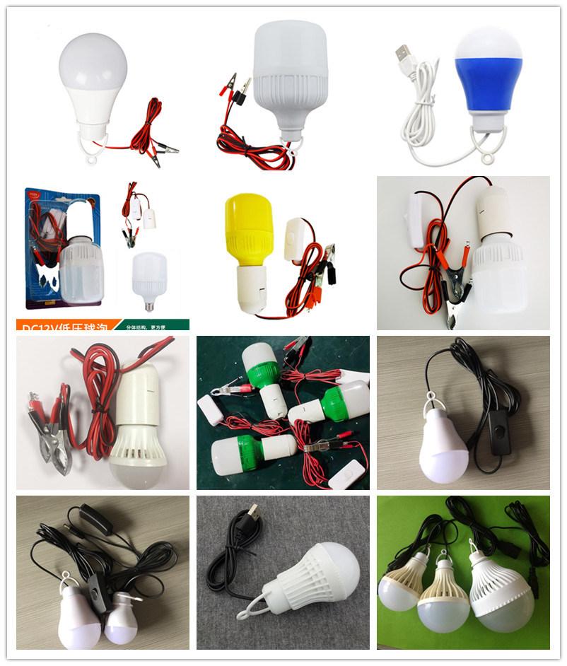 DC 12V DC Plug LED Bulb with Cable Clamp Used Solar Panel