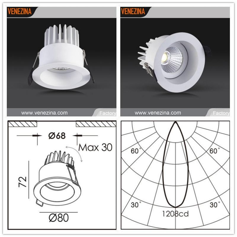 10W High Efficiency LED Recessed Spot Down Light IP44-R6117
