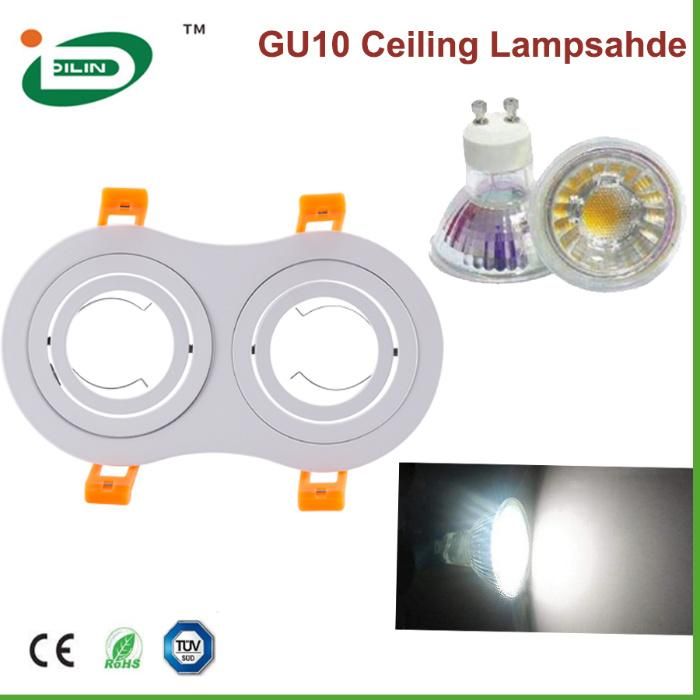 Replaceable GU10 Down Spot MR16 LED Bulbs Pure Square LED Ceiling Light Aluminium Holder
