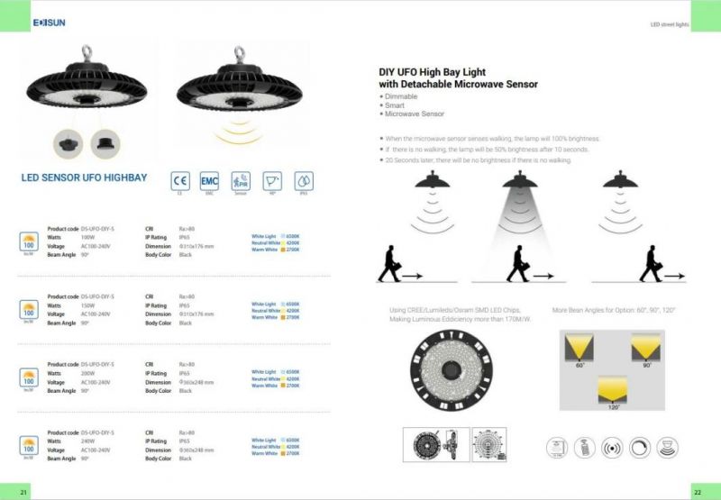 Industrial Lamp 200W High Lumen UFO High Bay LED Light Waterproof IP65