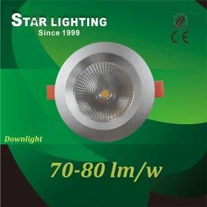 Aluminum Downlight 70lm/W COB IP20 LED Ceiling Down Light 12W