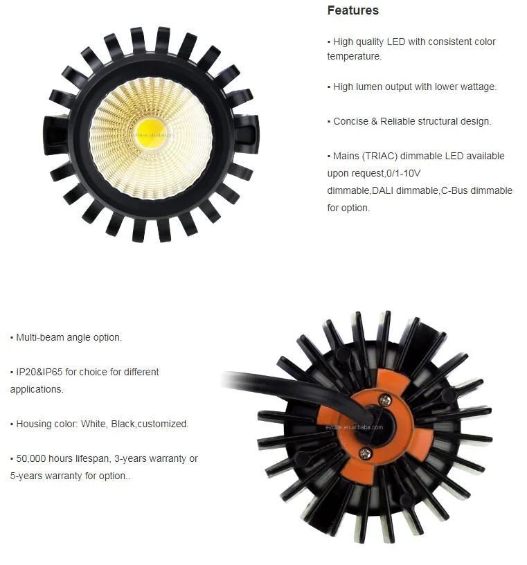 Aluminum Anti-Glare 20W Down Light Module LED Spot Tlight Module MR16 COB LED Downlight Module
