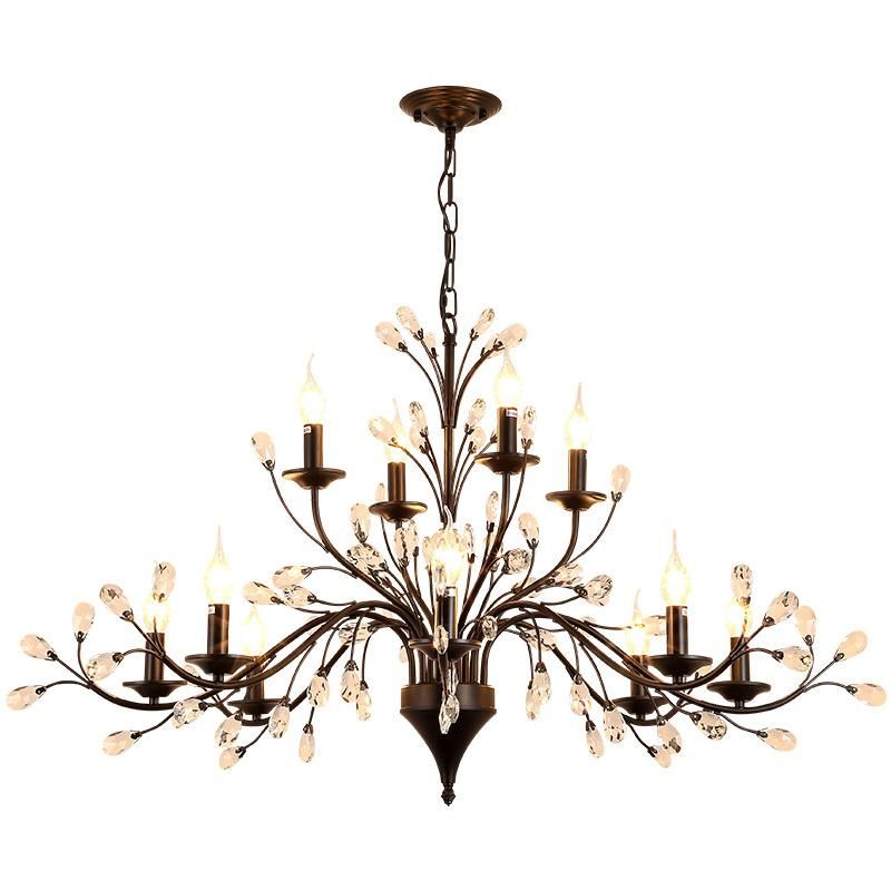 Lobby Crystal Chandelier Lighting Luxury Gold Crystal Pendant Lighting Ceiling Chandelier