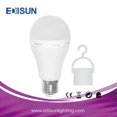 A60 9W E27 Rechargeable Emergency LED Bulb with Hook