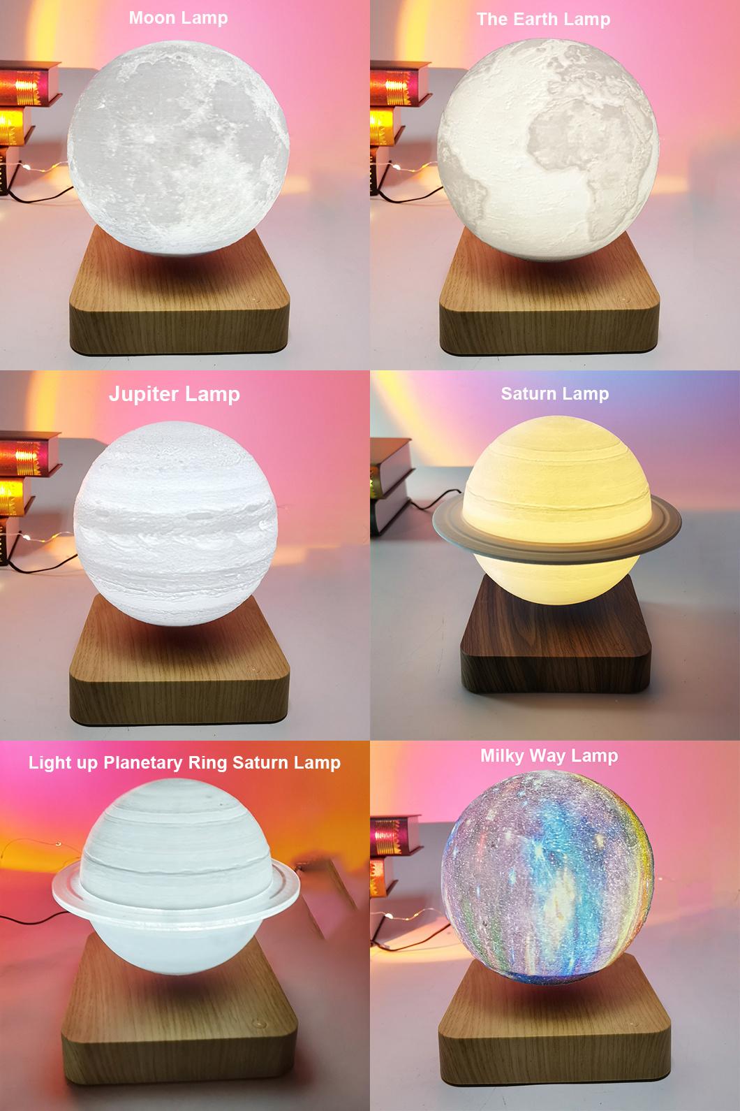 Creative Gift 3D Printing Magnetic Levitating Moon Light for Home Decor