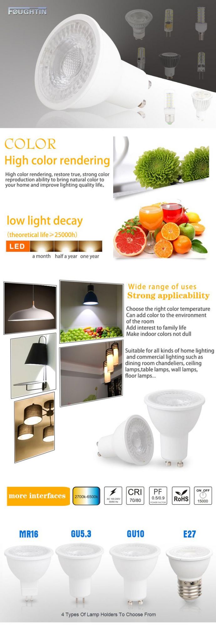 7W Long Life GU10 LED Spot Light