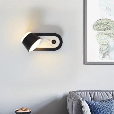 LED Bedside Lamp Wall Lamp Nordic Light Luxury Rotatable Wall Lamp with Switch Simple Modern Wall Lamp