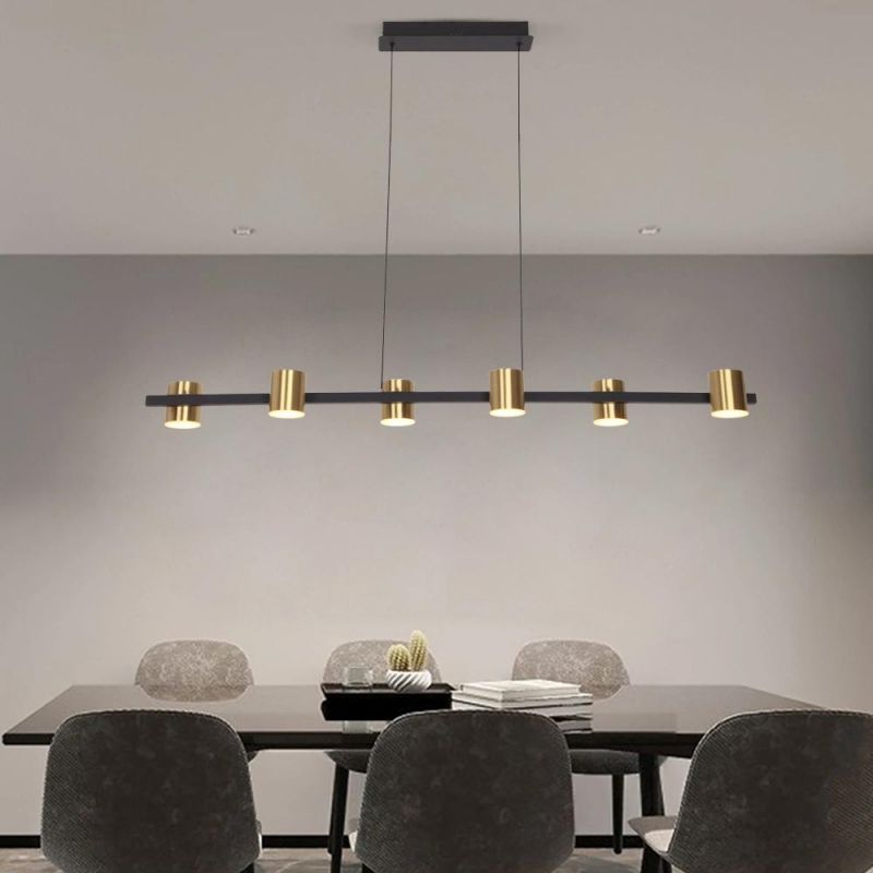 Masivel Lighting Modern Pendant Light Linear Aluminum Brass Cylinder Decorative LED Chandelier Light