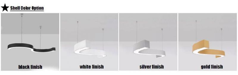 0-10V Dimming Profile Curved S Shape LED Linear Pendant Light