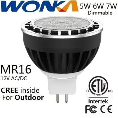 LED Spotlight MR16 Lamp with 5W/6W/7W Wide Voltage 9-26V AC/DC for Outdoor Lighting