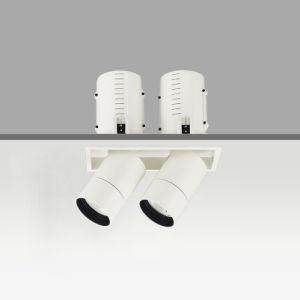 Double Head Retractable LED Ceiling Grille Spot Down Light