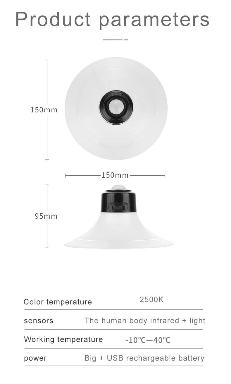 Dropshipping Smart Induction ABS PVC Chuck Adsorption Type Induction Night Light Rechargeable Portable Induction Light 2022