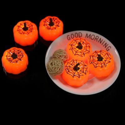 12PCS Pumpkin Flameless LED Flickering Battery Operated Tea Light Candles