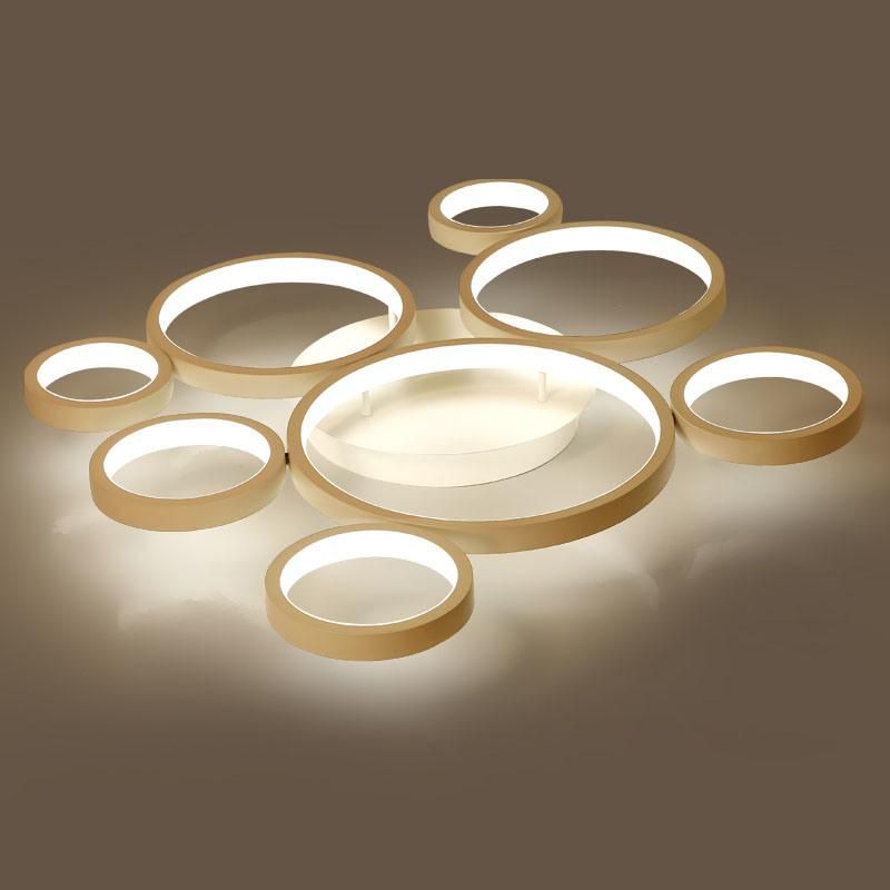 2021 New Modern Rings Living Room Hotel Acrylic LED Ceiling Lamp