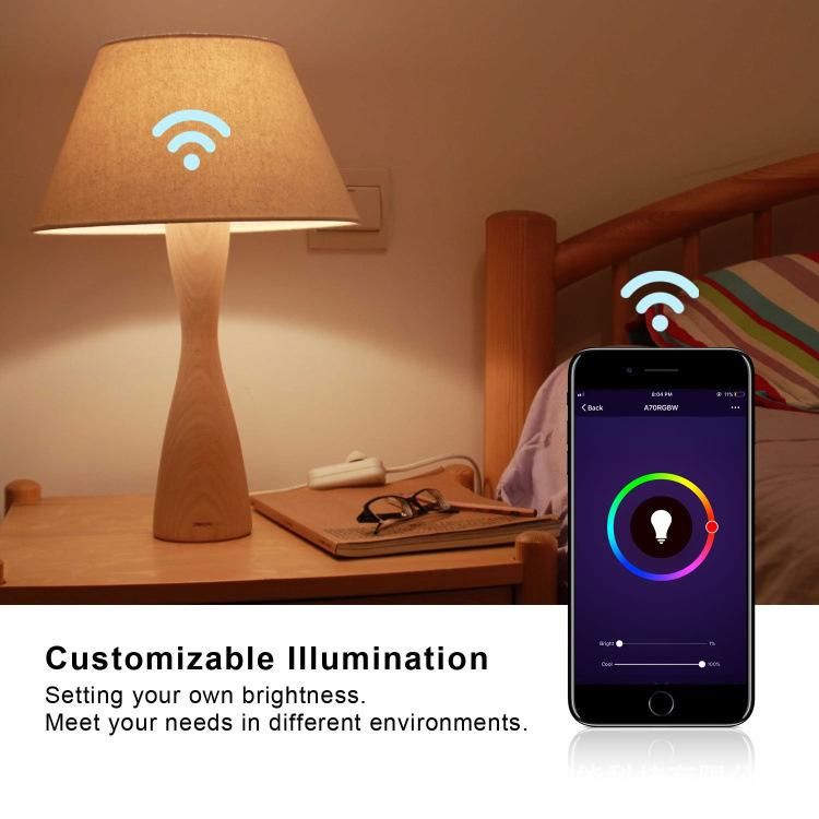 Google Home APP Remote Control Smart Bulb WiFi A60 9W