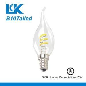 4.5W 500lm B10tailed New Spiral Filament LED Light Bulb