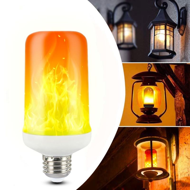 LED Dynamic Flame Effect Light Bulb Multiple Mode Creative Corn Lamp Decorative Lights for Bar Hotel Restaurant Party E27