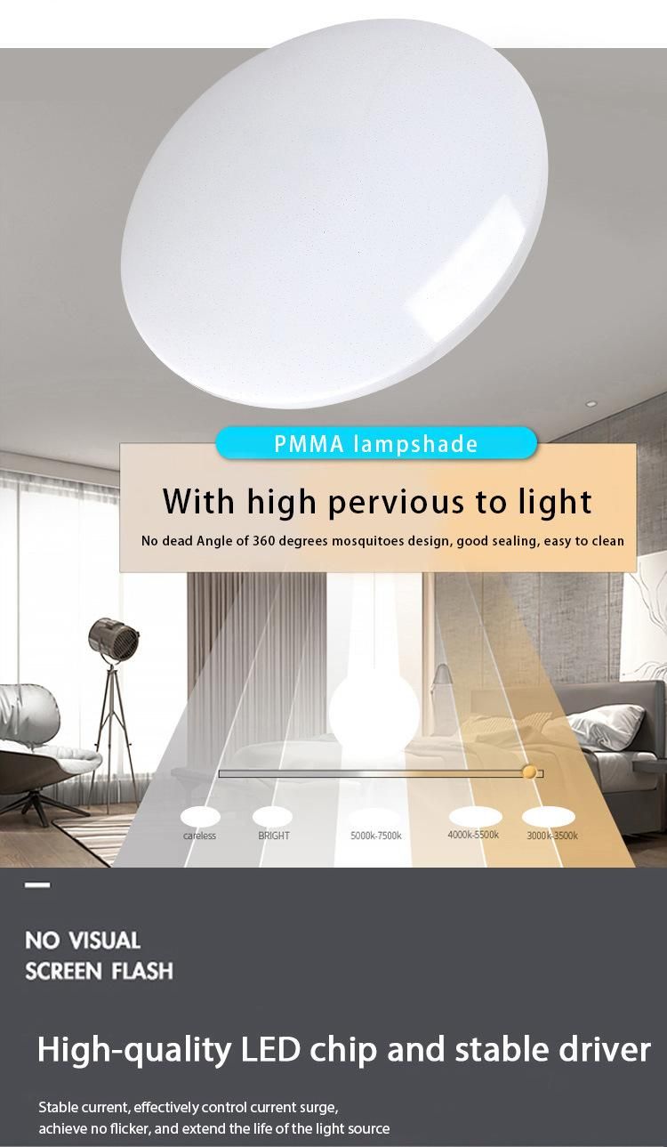 Motion Sensor RGB Fiber Style Speaker LED Ceiling Lamp with 50W China Ceiling Light