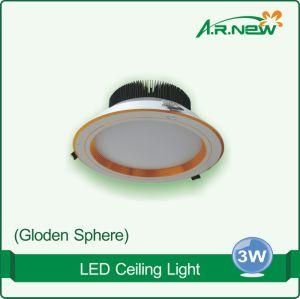3W White-Golden LED Ceiling Lights (ARN-DL3W-007)
