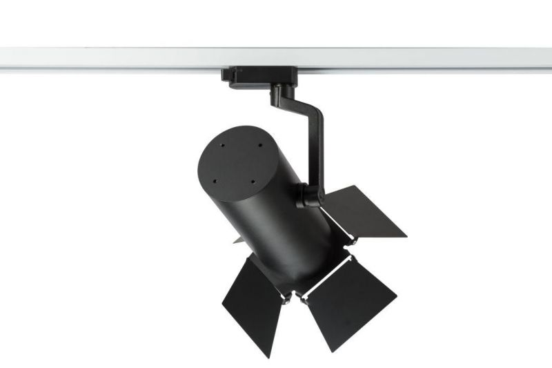 Barn Door LED Track Light 4 Leaves Anti Glare 4wire 30W Spotlight for Clothing Store