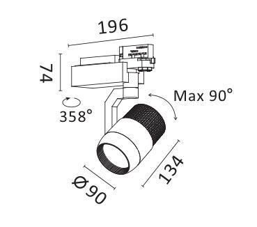 Anti-Glare High Power LED 20W/25W/30W Available LED Track Spotlight Tracklight