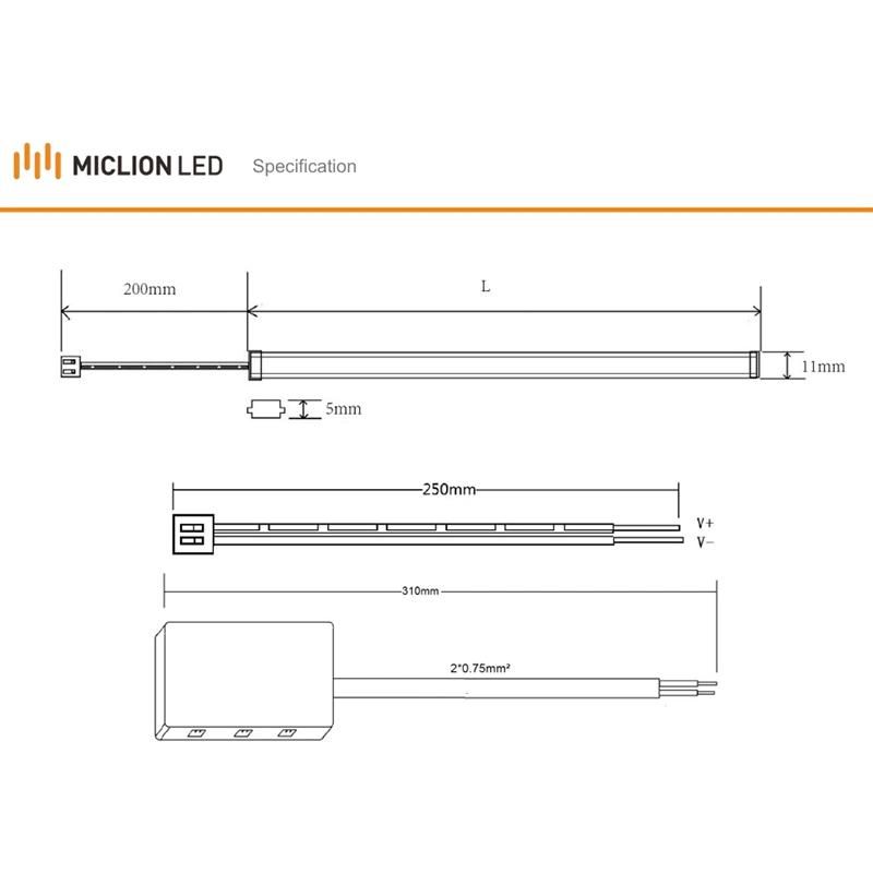 China Manufacturer Slim Waterproof IP65 Freezer Refrigerator Profile Light with Ce RoHS