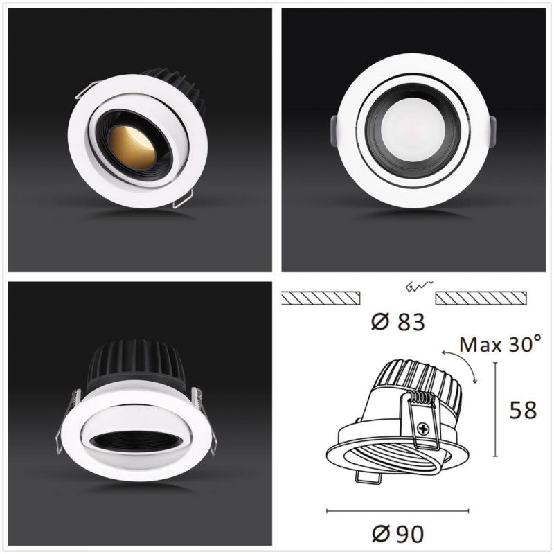 Ce, RoHS Approved Anti-Glare and Adjustable COB LED Spot Light