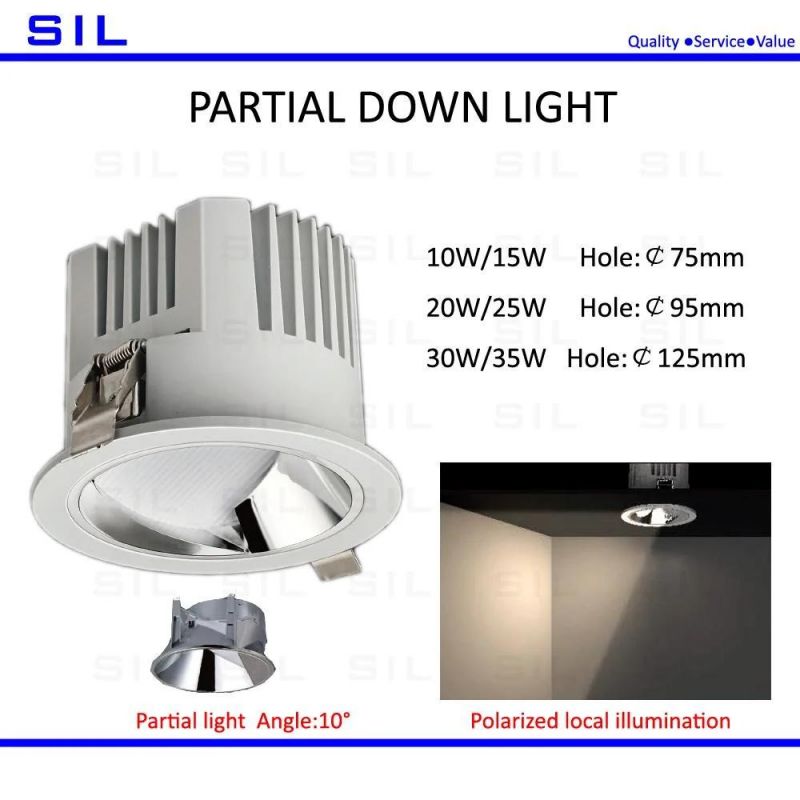 IP44 LED Ceiling Recessed Lights Spot Down Housing Wall up Room 35W Dimmable Commercial LED Downlight