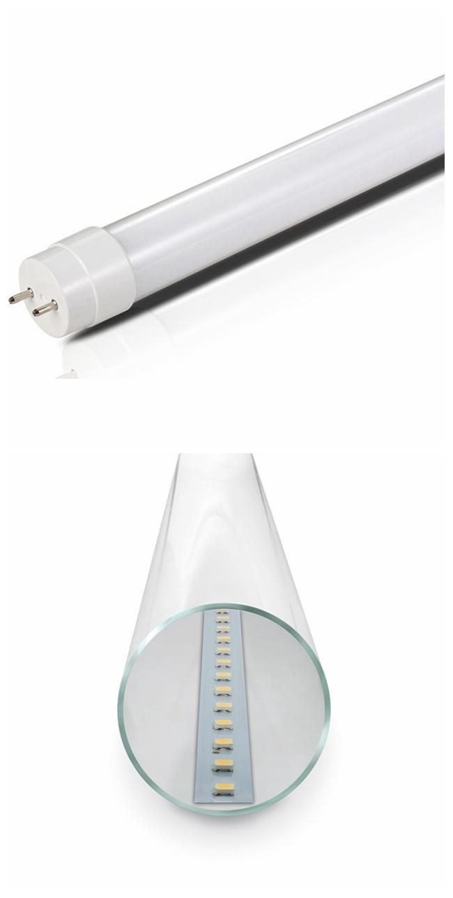 China Factory LED Light 9W 110lm/W PF>0.9 No Flicker T8 Glass LED Tube