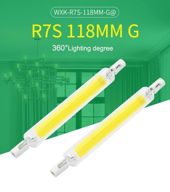 R7s 118mm LED Bulb 8W J118 Warm White 2700K COB Chip J Type Linear Light Bulb Double Ended Reflector Light 50W Halogen Replacement Energy Saving R7s Bulb