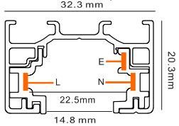 3wires Track System 3wires Single Circuit 1m Grey Track