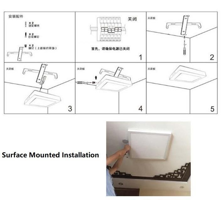 Made in China Factory OEM ODM Square Rechargeable LED Anti Glare Light LED Flat Panel Light Interior LED Lighting Ceiling Lights Dimmable LED Lamp LED Downlight
