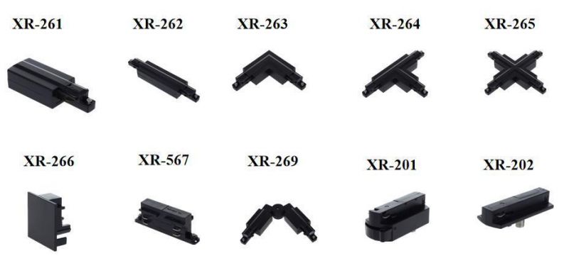 X-Track Single Circuit Black Track Power Connector for Light Accessories