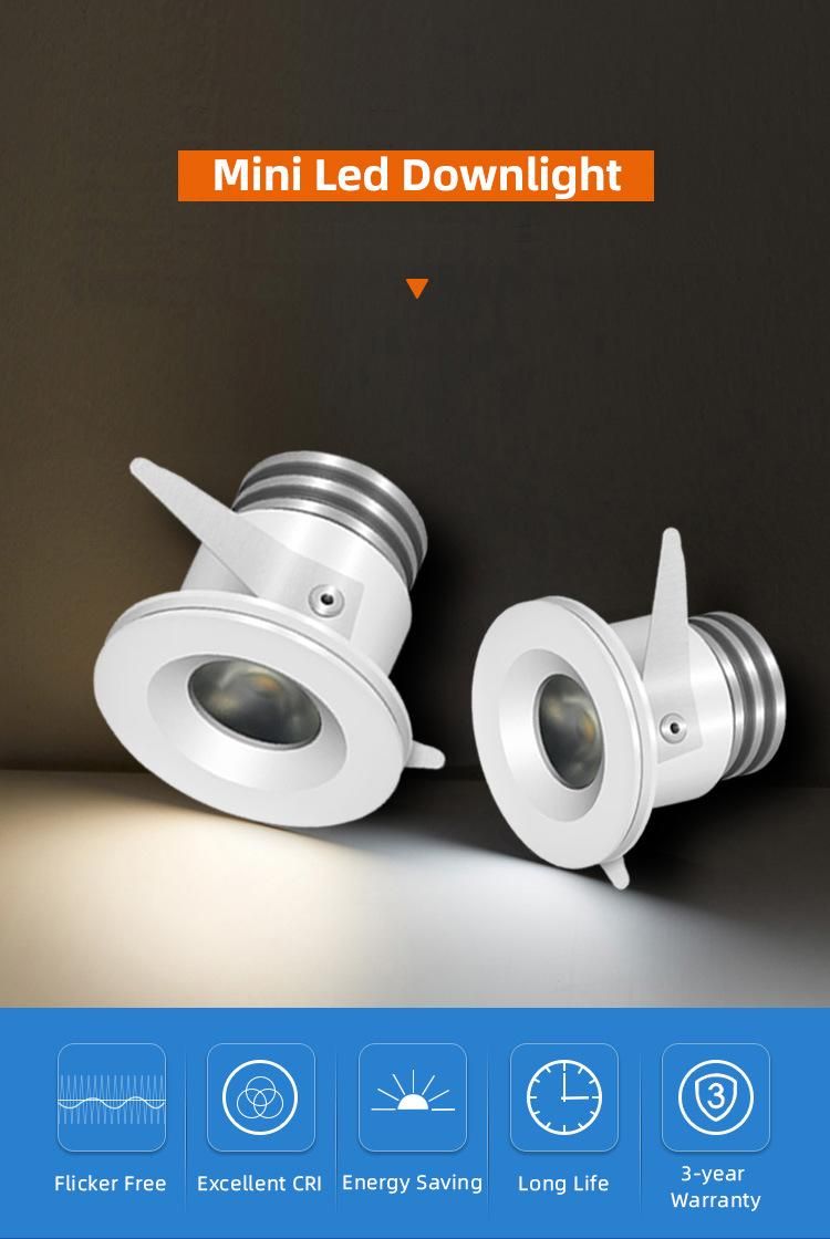 Trimless Dimmable 3W COB Recessed Mini LED Downlights Spotlight 310