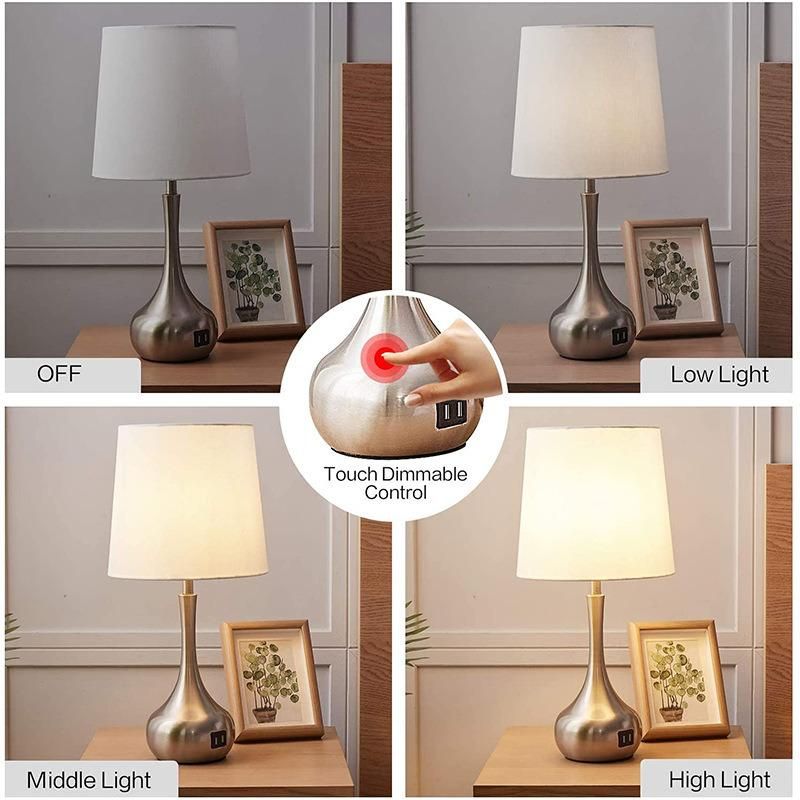 New Design Touch Dimming Vase Table light USB Rechargeable Bedroom Bedside Table Lamps