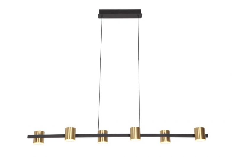 Masivel Lighting Modern Pendant Light Linear Aluminum Brass Cylinder Decorative LED Chandelier Light