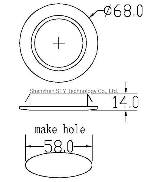 DC 12V 2.5W Embedded Installation LED Under Furniture/Cabinet/Counter Puck Spotlight