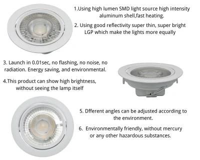 High Quality of Trimless Ultra Slim Ceiling Waterproof Surface Mounted LED Luz Recessed LED Down Light, Luces, LED Downlight