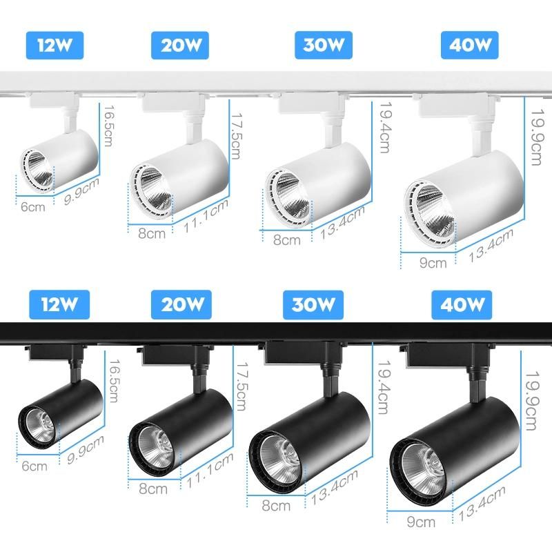 10W Ra90 LED Track Lighting COB Spotlight Track Light for Shopping Mall